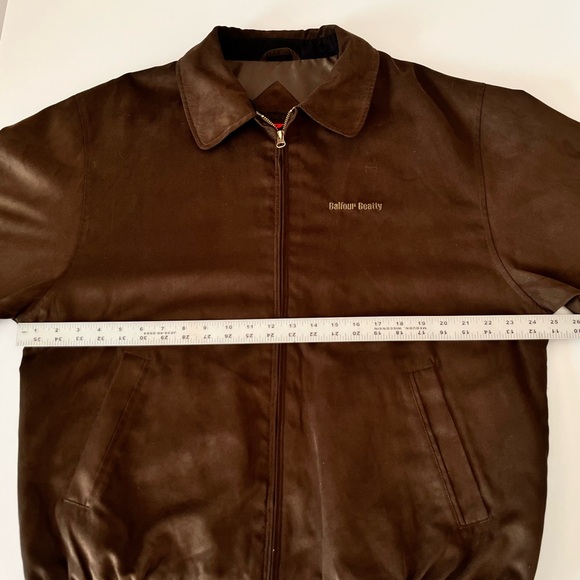 Cutter and Buck Men’s Classic Roosevelt Brown Faux Suede Zipper Jacket Collar LG - Picture 15 of 16